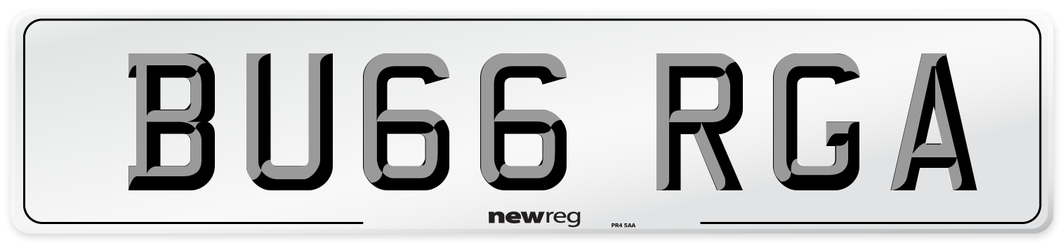 BU66 RGA Number Plate from New Reg